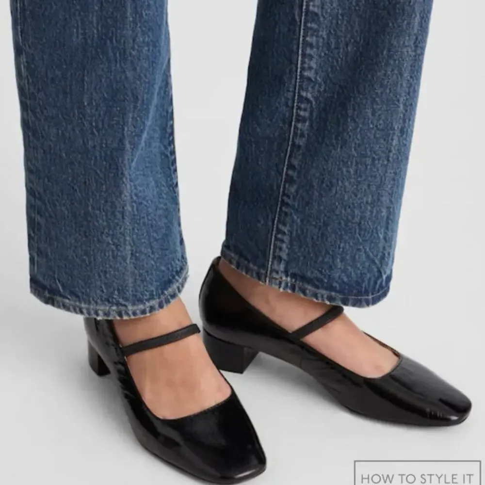 MADEWELL The Greta Block Heel Pump in True Black Crinkled Patent Leather 9 - Picture 1 of 10